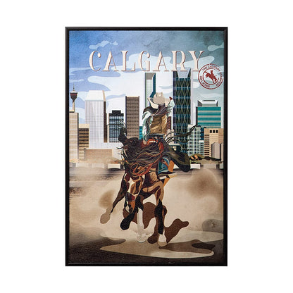 Mercana - Calgary Go Canada SM by Mercana Studio a Hand Embellished Decograph Framed Art Print - 13702 view 1