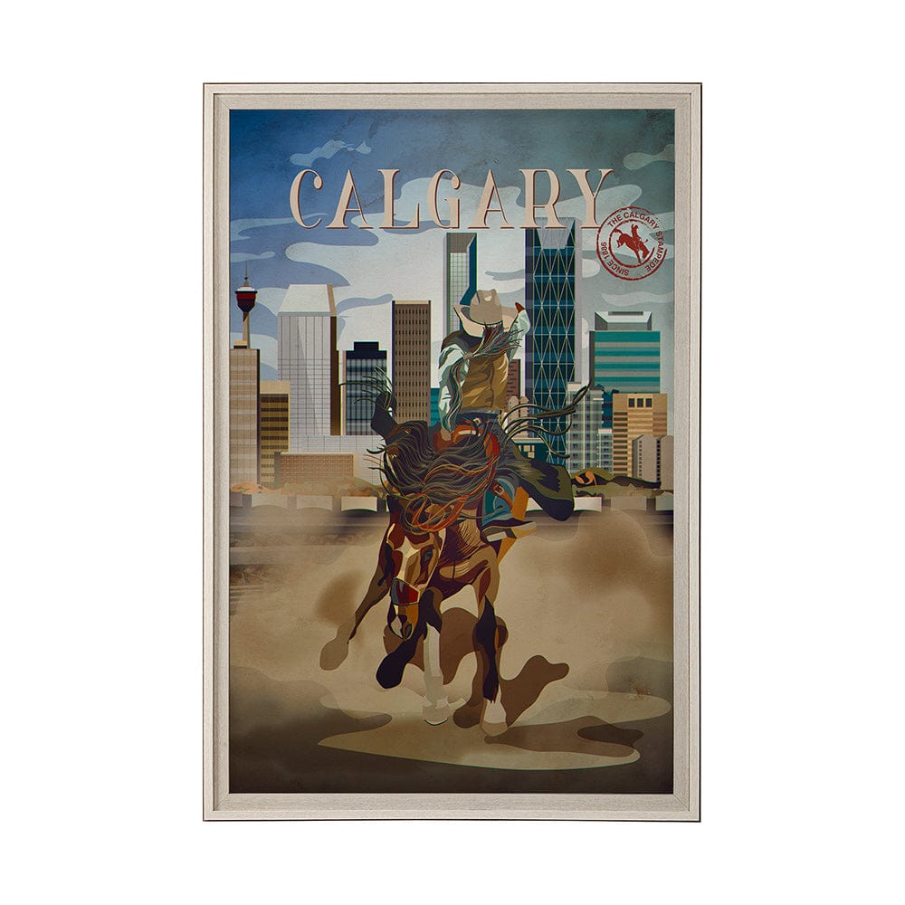 Mercana - Calgary Go Canada XL by Mercana Studio a Hand Embellished Decograph Framed Art Print under Glass - 13692 view 1