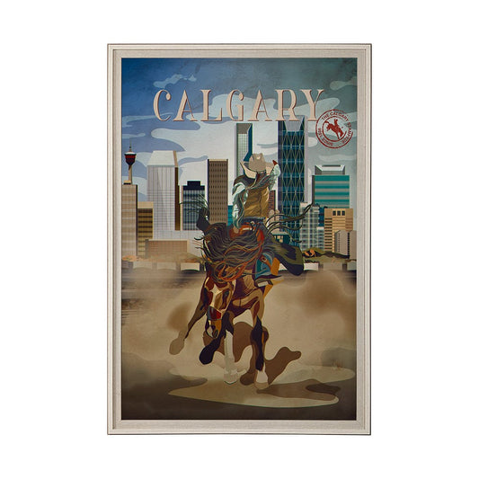 Mercana - Calgary Go Canada XL by Mercana Studio a Hand Embellished Decograph Framed Art Print under Glass - 13692 view 1