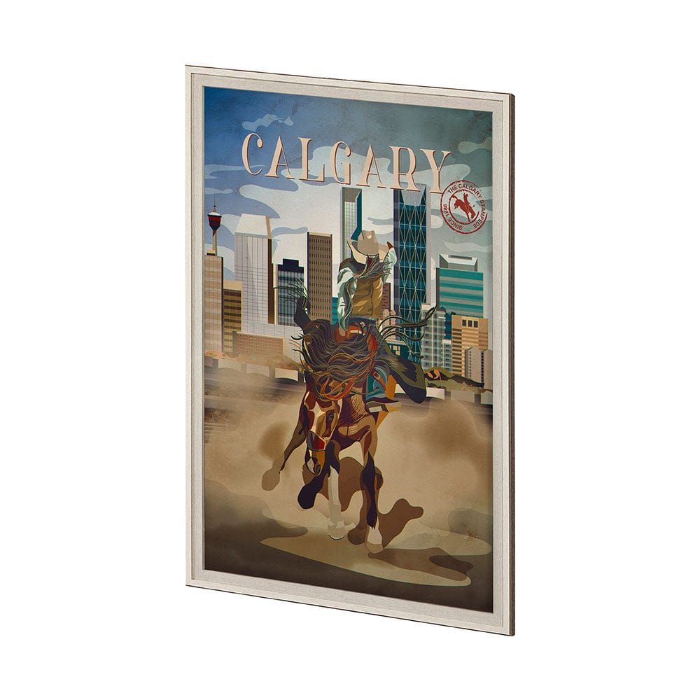 Mercana - Calgary Go Canada XL by Mercana Studio a Hand Embellished Decograph Framed Art Print under Glass - 13692 view 3