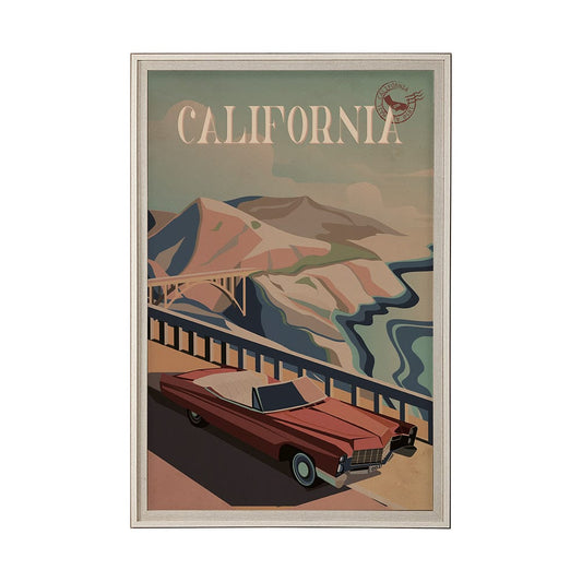Mercana - California Go USA XL by Mercana Studio a Hand Embellished Decograph Framed Art Print under Glass - 13499 view 1