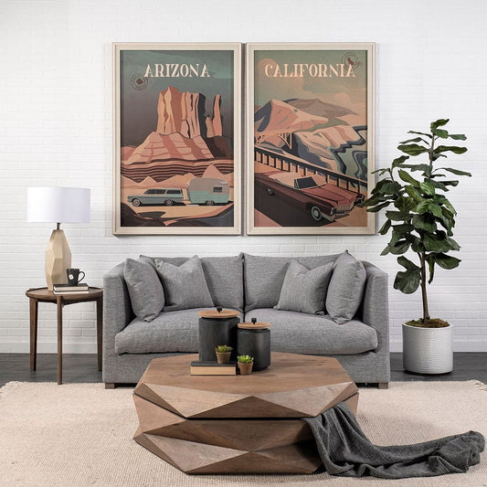 Mercana - California Go USA XL by Mercana Studio a Hand Embellished Decograph Framed Art Print under Glass - 13499 view 2