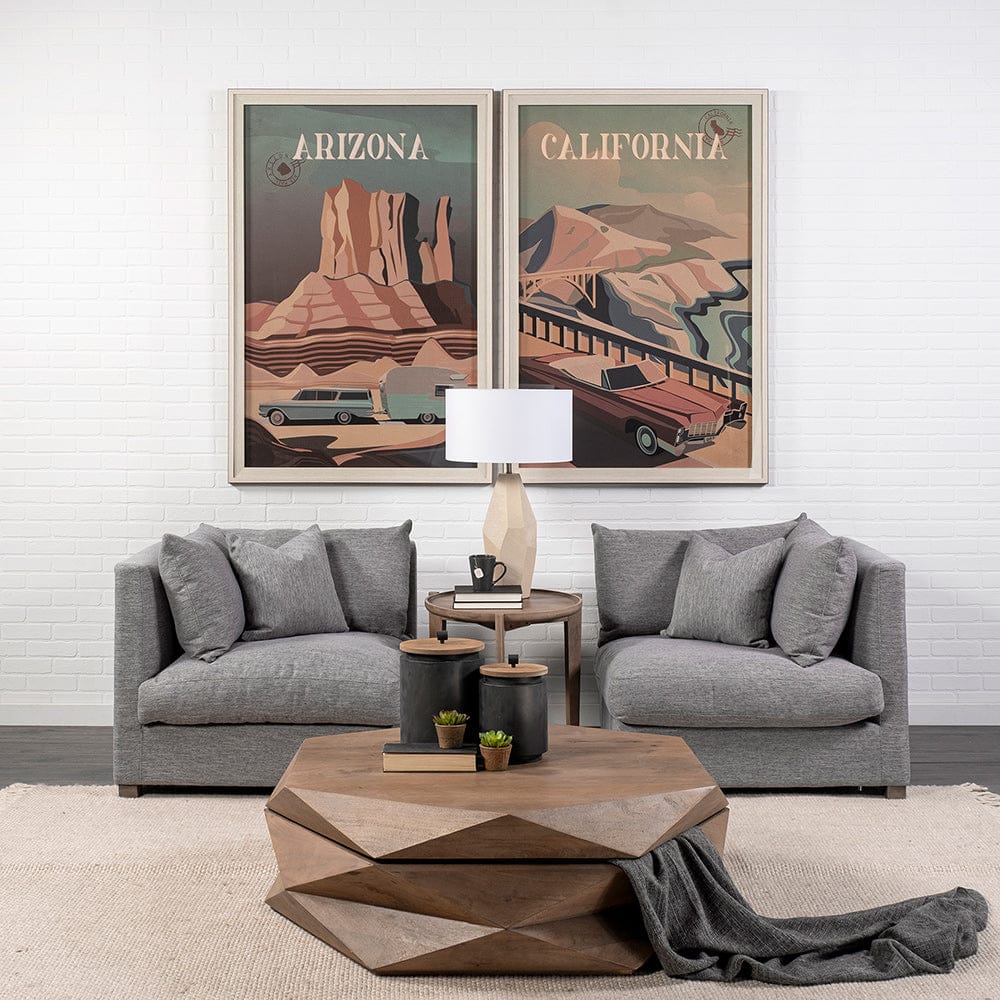 Mercana - California Go USA XL by Mercana Studio a Hand Embellished Decograph Framed Art Print under Glass - 13499 view 7