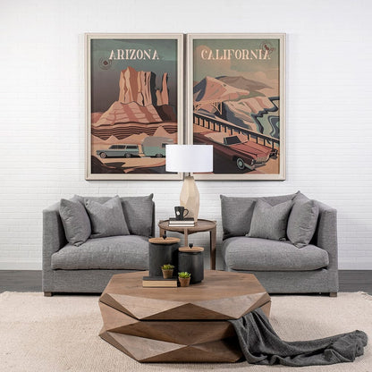 Mercana - California Go USA XL by Mercana Studio a Hand Embellished Decograph Framed Art Print under Glass - 13499 view 7