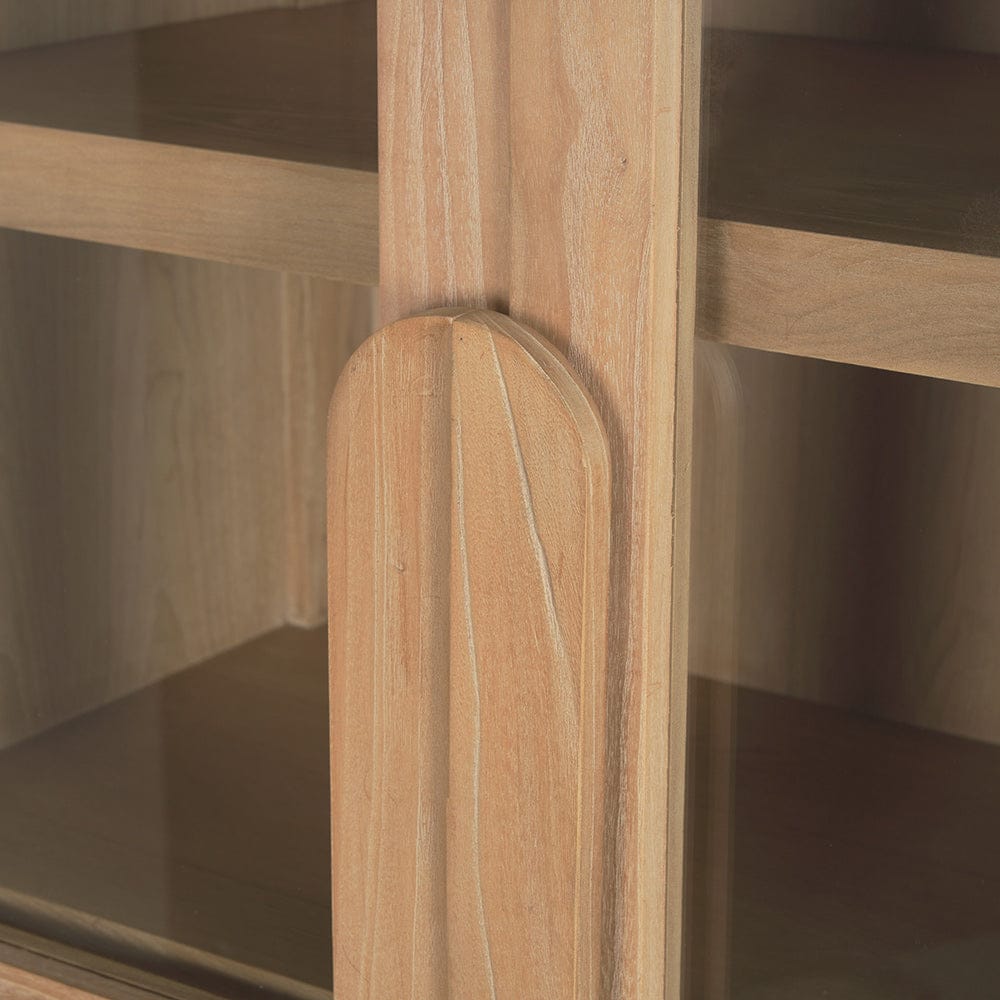 Mercana - Callum Light Brown Elm Wood w/ Glass Doors Arched Curio Cabinet - 70860 view 8