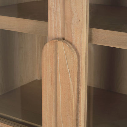Mercana - Callum Light Brown Elm Wood w/ Glass Doors Arched Curio Cabinet - 70860 view 8