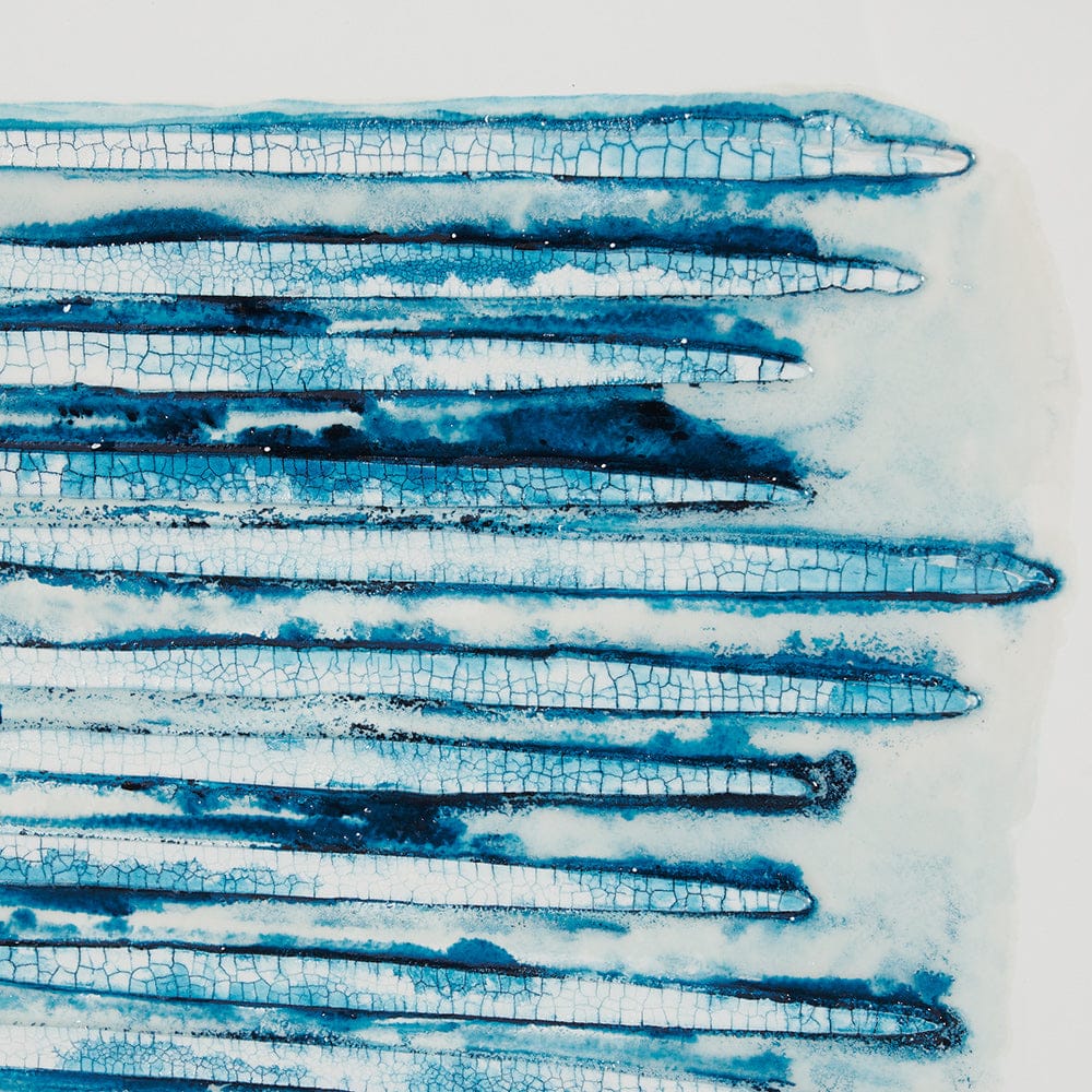 Mercana - Calm River Blue I by Studio M a handmade Original Framed Artwork under Glass - 15013 view 7