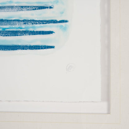 Mercana - Calm River Blue II by Studio M a handmade Original Framed Artwork under Glass - 15014 view 6