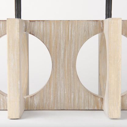 Mercana - Cambie 29.0L x 6.0W x 9.0H Natural Wood W/Black Metal Candle Holders - 69733_CLOSEOUT view 7