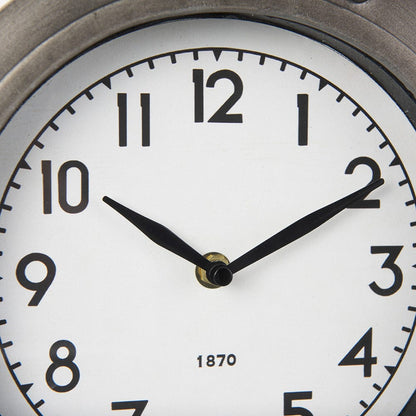 Mercana - Camden Gray Distressed Metal Porthole Table Clock - 68521 view 8