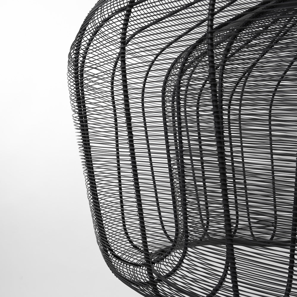 Mercana - Camila 40"x31" Black Metal Mesh-Style Four Bulb Chandelier - 67308 view 4