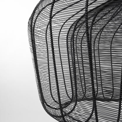 Mercana - Camila 40"x31" Black Metal Mesh-Style Four Bulb Chandelier - 67308 view 4