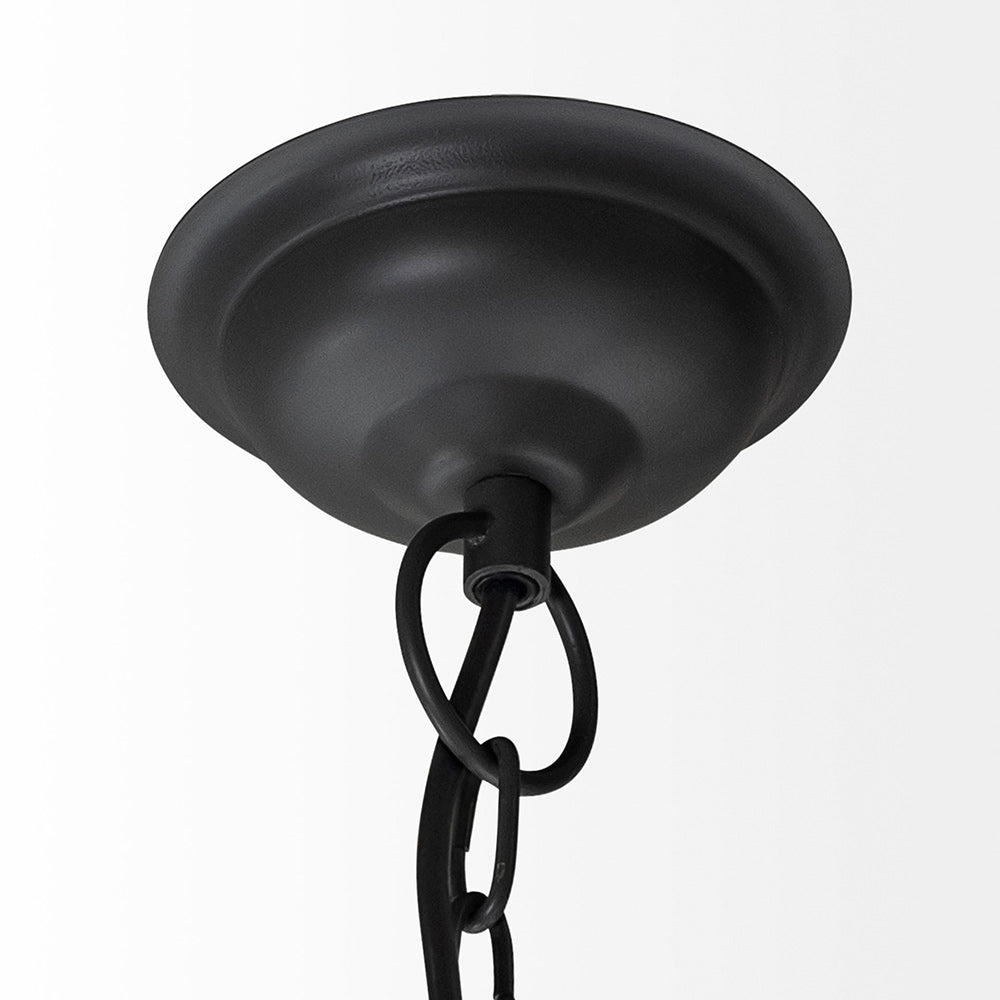 Mercana - Camila 40"x31" Black Metal Mesh-Style Four Bulb Chandelier - 67308 view 8