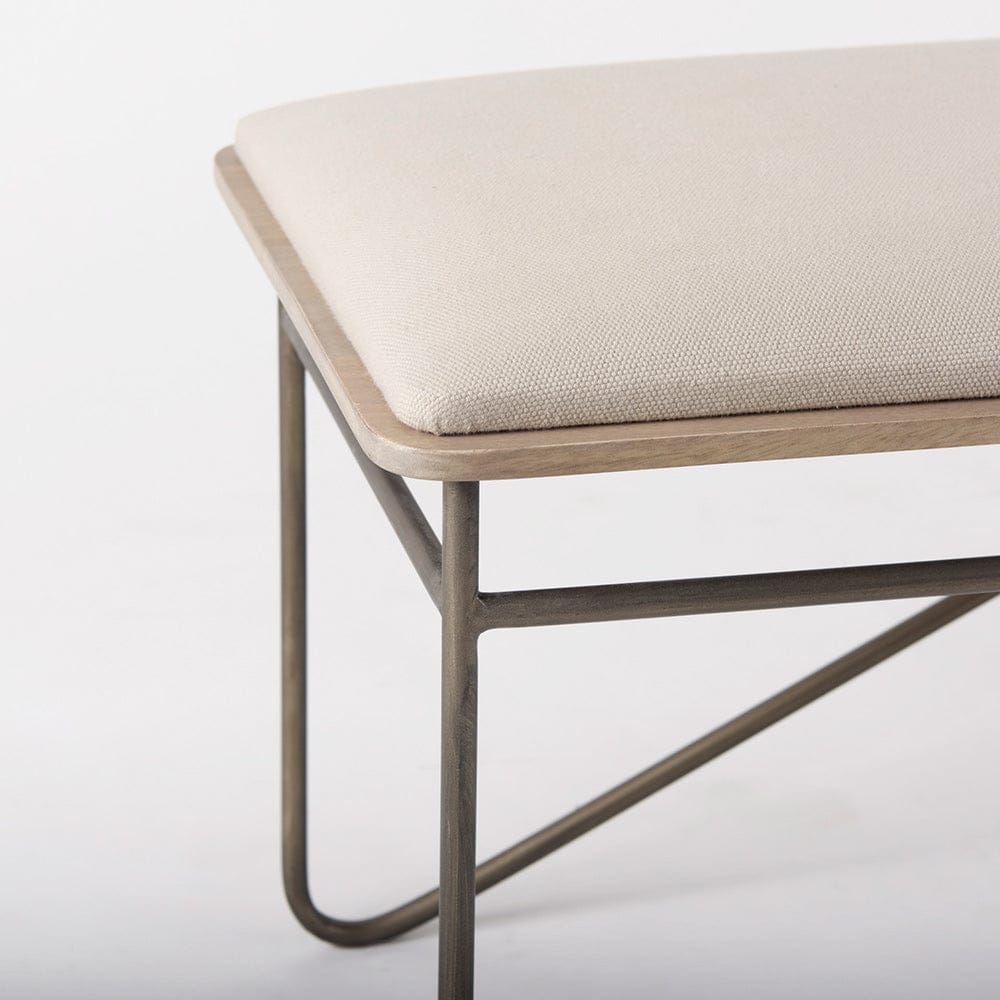 Mercana - Camille 55.5L x 16.0W x 17.0H Cream Fabric Seat W/ Metal Frame Bench - 69372 view 5