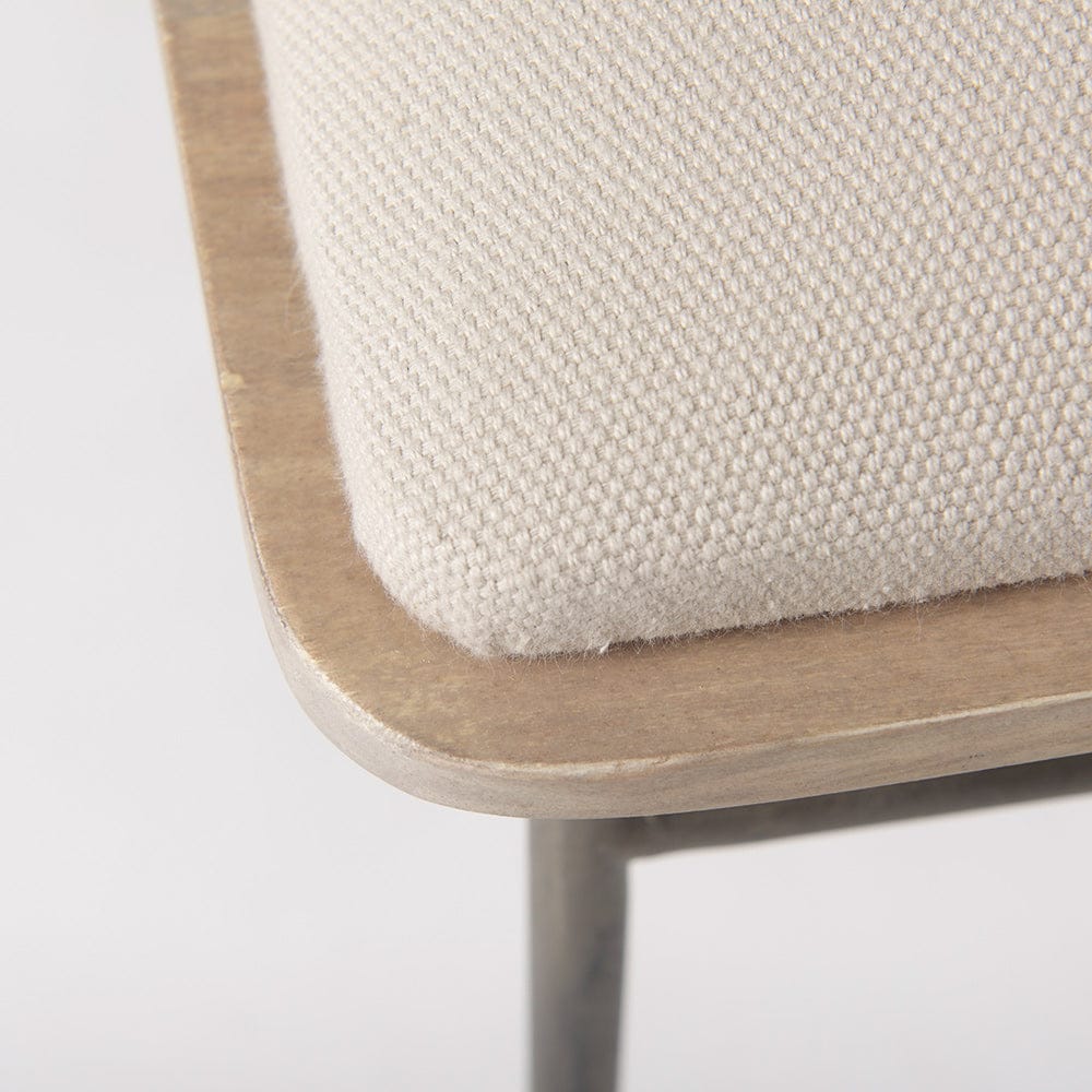 Mercana - Camille 55.5L x 16.0W x 17.0H Cream Fabric Seat W/ Metal Frame Bench - 69372 view 6