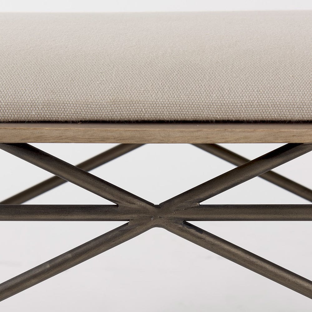 Mercana - Camille 55.5L x 16.0W x 17.0H Cream Fabric Seat W/ Metal Frame Bench - 69372 view 7