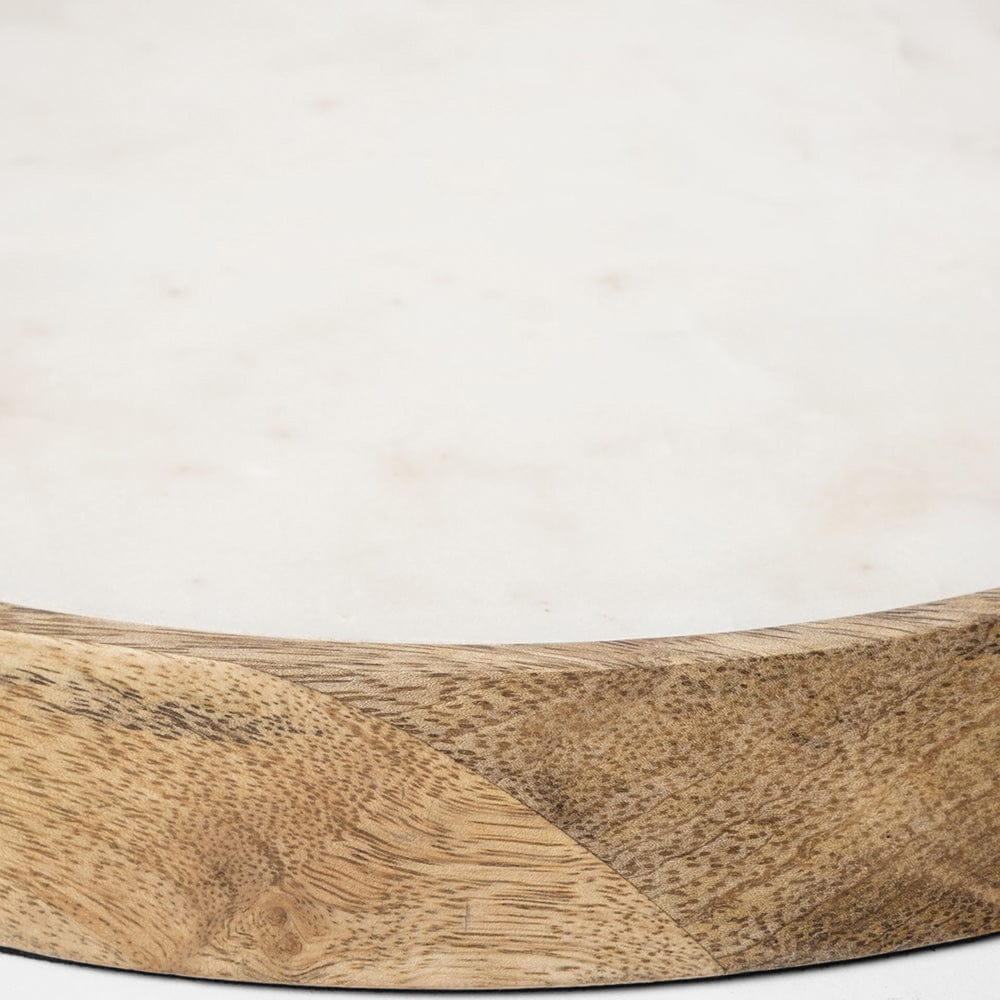 Mercana - Campana I Small Wooden/White Marble Base Glass Cloche - 68154_CLOSEOUT view 3