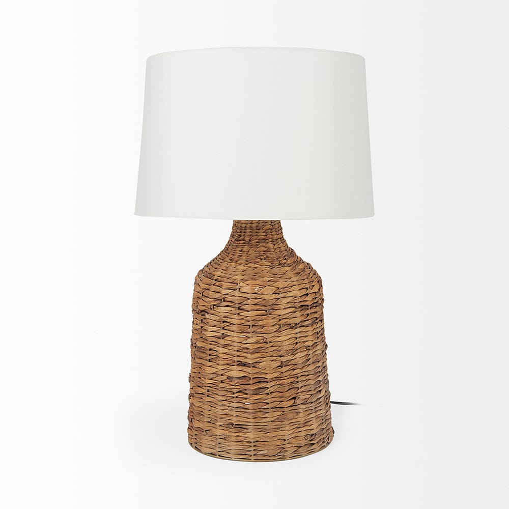 Mercana - Campanile 12.0 L x 12.0 W x 18.8 H Brown Wicker Table Lamp - 69243 view 7