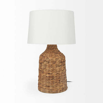 Mercana - Campanile 12.0 L x 12.0 W x 18.8 H Brown Wicker Table Lamp - 69243 view 7