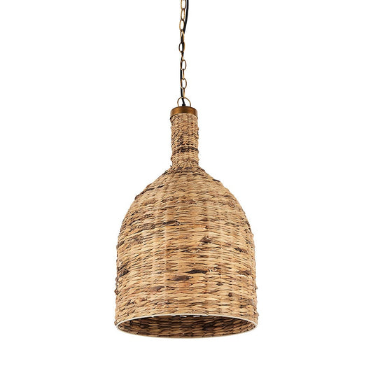 Mercana - Campanile 16.0L x 16.0W x 27.0H Brown Whicker Pendant Light - 69244 view 1