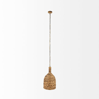 Mercana - Campanile 16.0L x 16.0W x 27.0H Brown Whicker Pendant Light - 69244 view 2