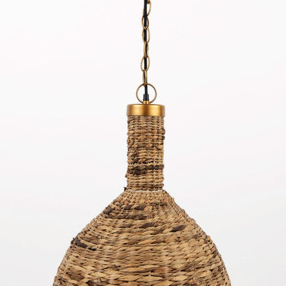 Mercana - Campanile 16.0L x 16.0W x 27.0H Brown Whicker Pendant Light - 69244 view 5