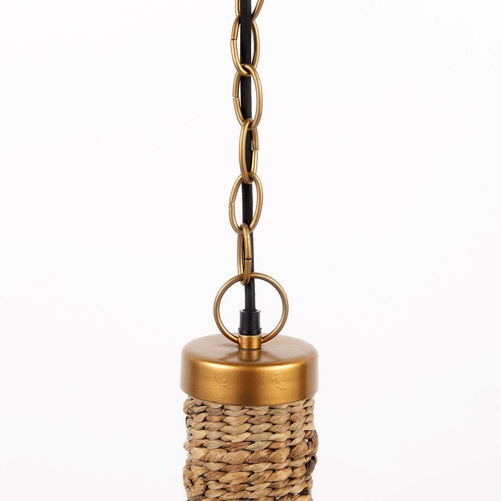 Mercana - Campanile 16.0L x 16.0W x 27.0H Brown Whicker Pendant Light - 69244 view 6