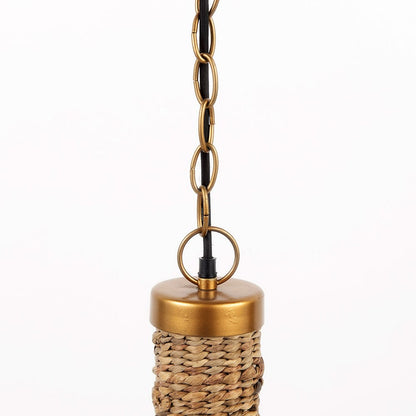 Mercana - Campanile 16.0L x 16.0W x 27.0H Brown Whicker Pendant Light - 69244 view 6