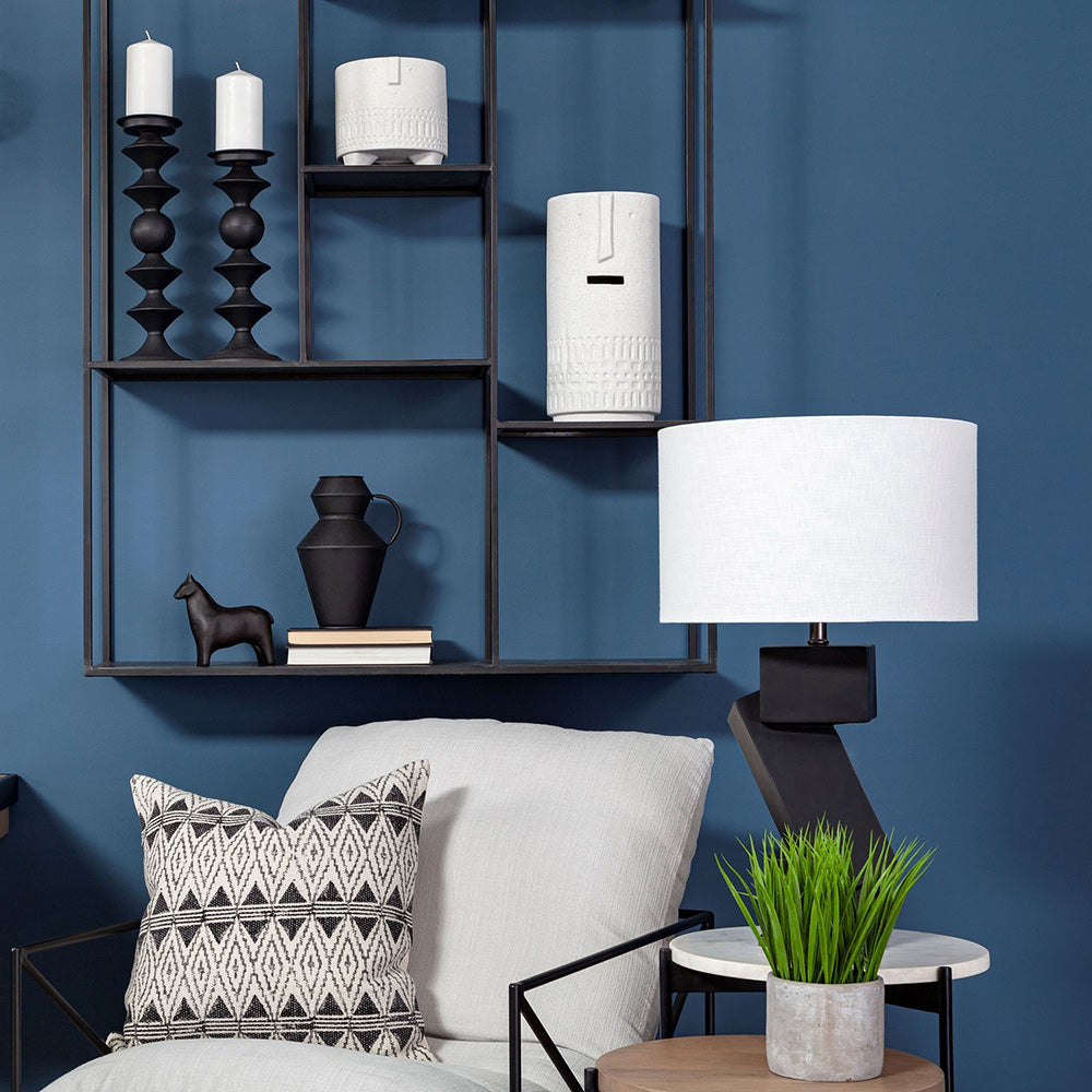 Mercana - Candelero I Small Black Metal Grooved Table Candle Holder - 68558 view 2