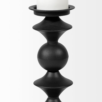 Mercana - Candelero I Small Black Metal Grooved Table Candle Holder - 68558 view 6