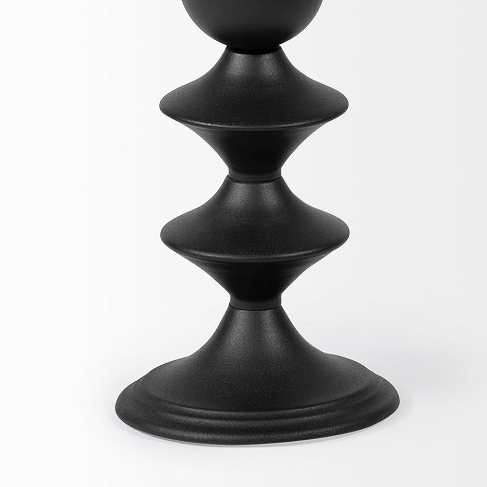 Mercana - Candelero I Small Black Metal Grooved Table Candle Holder - 68558 view 7