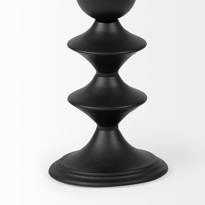 Mercana - Candelero I Small Black Metal Grooved Table Candle Holder - 68558 view 7
