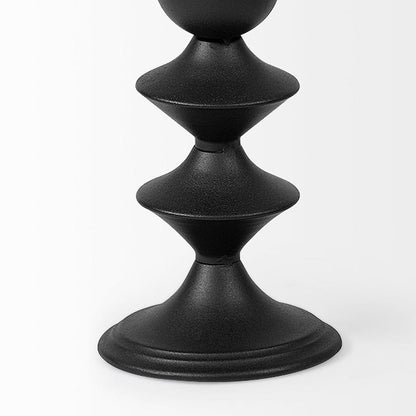 Mercana - Candelero II Large Black Metal Grooved Table Candle Holder - 68559 view 7