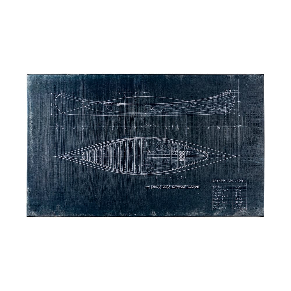 Mercana - Canoe Blueprint 50 x 30 by Fiona H a Hand Embellished Textured Canvas - 101903-L view 1