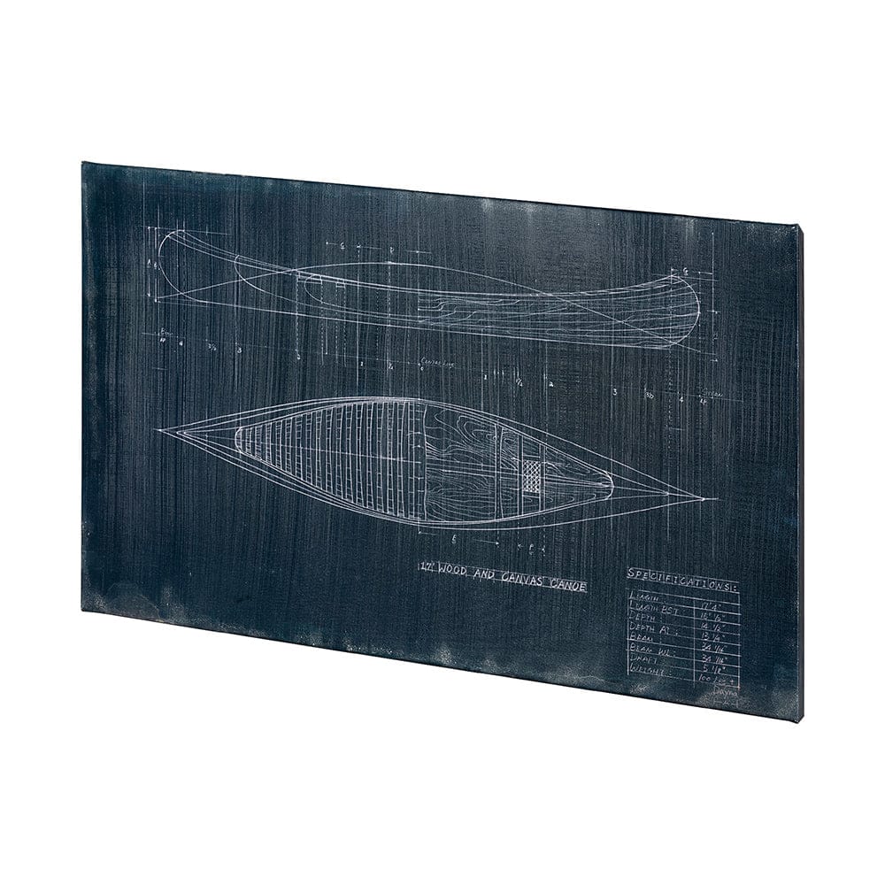 Mercana - Canoe Blueprint 50 x 30 by Fiona H a Hand Embellished Textured Canvas - 101903-L view 2