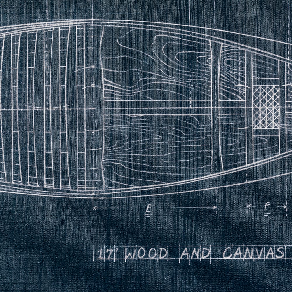 Mercana - Canoe Blueprint 50 x 30 by Fiona H a Hand Embellished Textured Canvas - 101903-L view 3