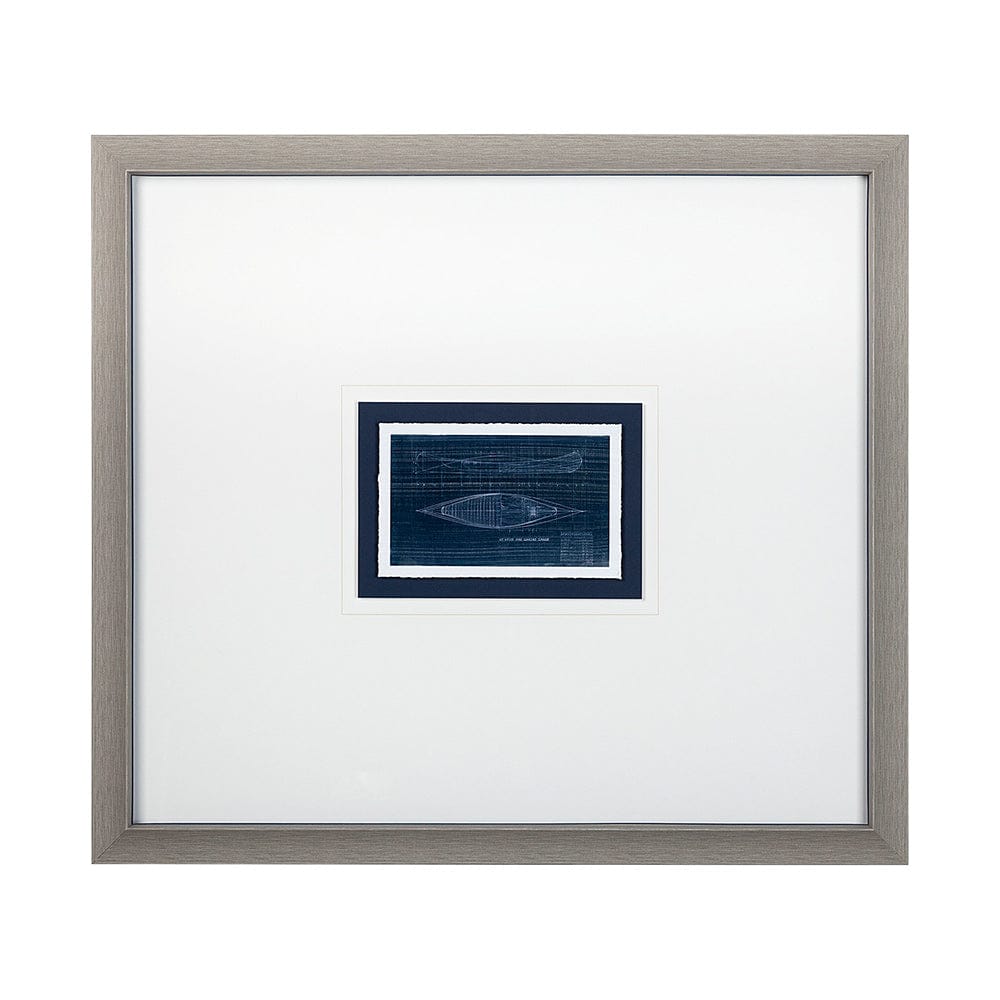 Mercana - Canoe Blueprint by Dayna a Hand Embellished Textured Framed Art Print Matted under Glass - 13723 view 1