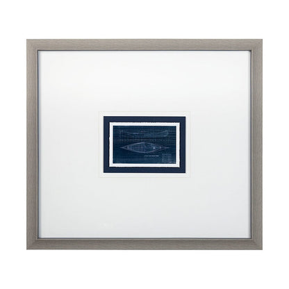 Mercana - Canoe Blueprint by Dayna a Hand Embellished Textured Framed Art Print Matted under Glass - 13723 view 1