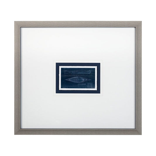Mercana - Canoe Blueprint by Dayna a Hand Embellished Textured Framed Art Print Matted under Glass - 13723 view 1