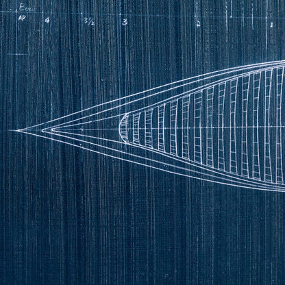 Mercana - Canoe Blueprint by Dayna a Hand Embellished Textured Framed Art Print Matted under Glass - 13725 view 7