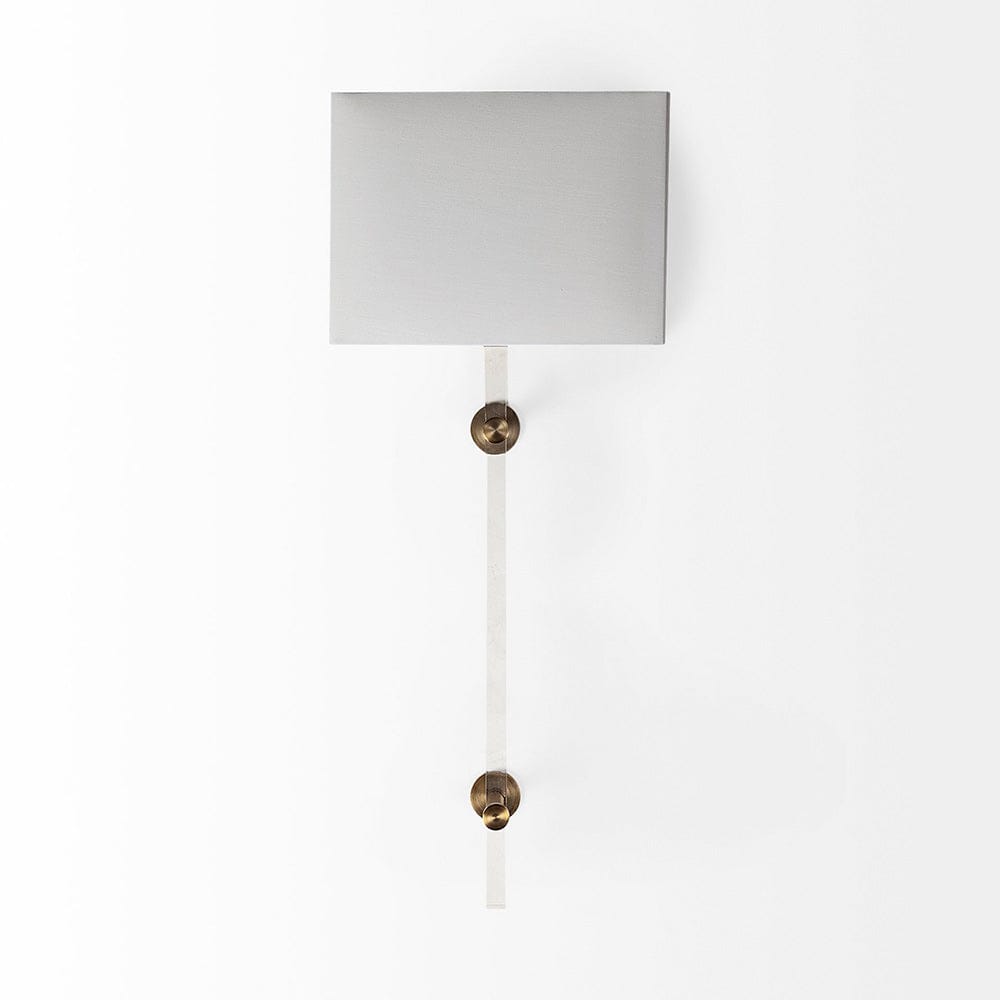Mercana - Cantabria 12x30 White Shade Brass/Acrylic Wall Sconce - 67943_CLOSEOUT view 3