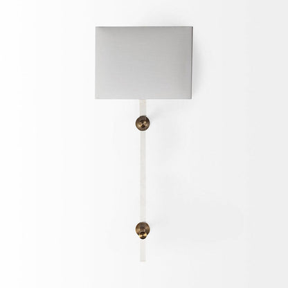 Mercana - Cantabria 12x30 White Shade Brass/Acrylic Wall Sconce - 67943_CLOSEOUT view 3