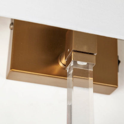 Mercana - Cantabria 12x30 White Shade Brass/Acrylic Wall Sconce - 67943_CLOSEOUT view 4