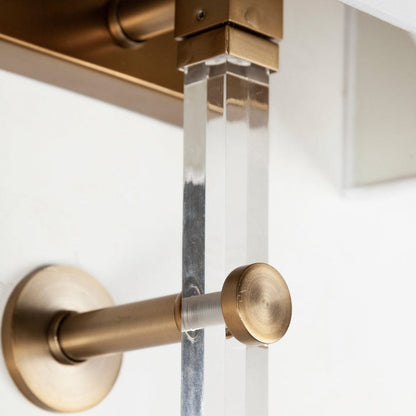 Mercana - Cantabria 12x30 White Shade Brass/Acrylic Wall Sconce - 67943_CLOSEOUT view 5