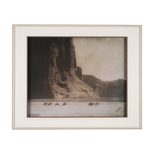 Mercana - Canyon de Chelly by Edward Sheriff Curtis Hand Embelished Framed Art Print Matted under Glass - 15302 view 1
