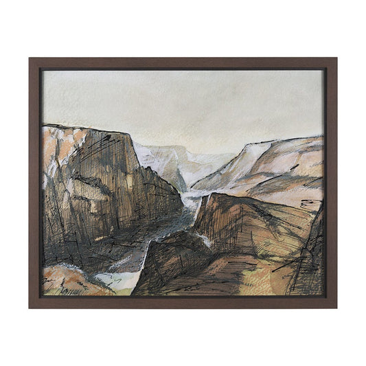 Mercana - Canyon View by Mercana Studio a Hand Embellished Textured Framed Art Print Matted under Glass - 14958 view 1