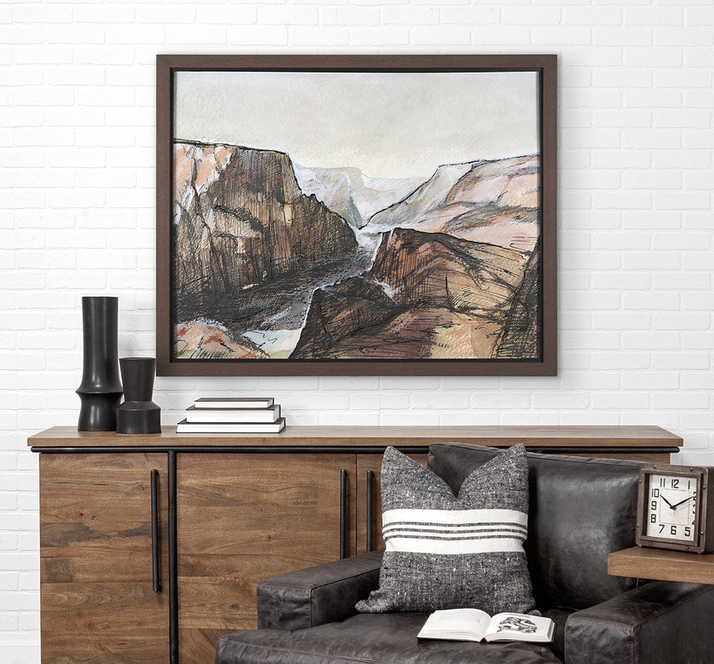 Mercana - Canyon View by Mercana Studio a Hand Embellished Textured Framed Art Print Matted under Glass - 14958 view 8