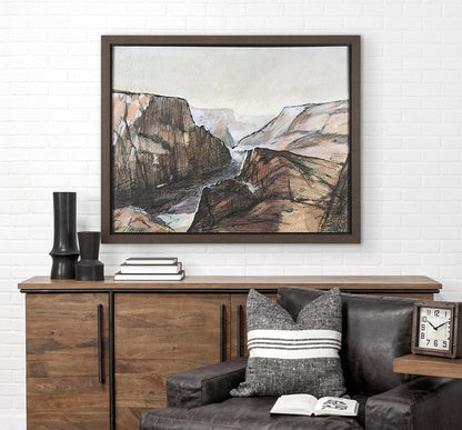 Mercana - Canyon View by Mercana Studio a Hand Embellished Textured Framed Art Print Matted under Glass - 14958 view 8
