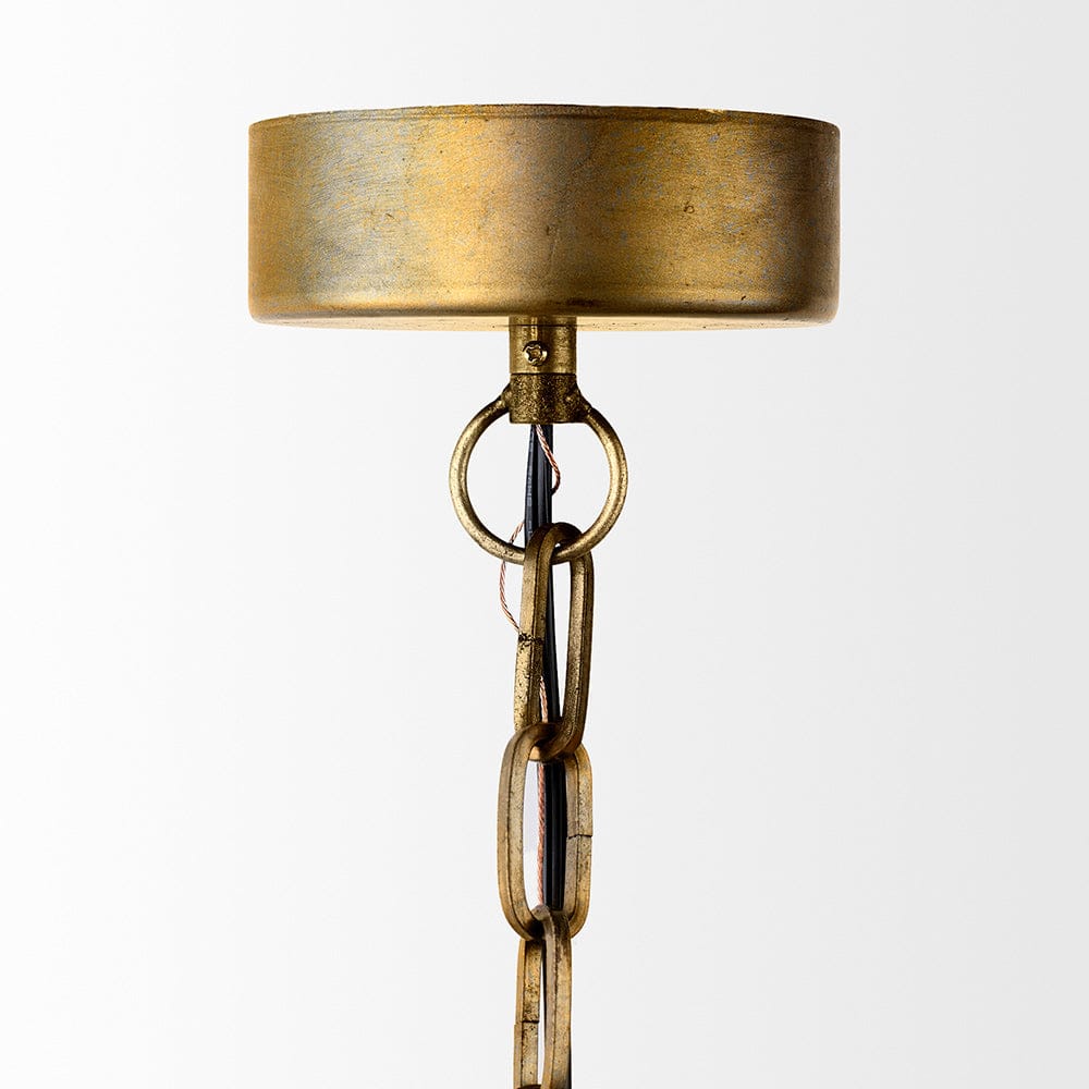Mercana - Capsa 17x29 Antique Gold and Silver Toned Metal Dome Pendant Light - 65267 view 7