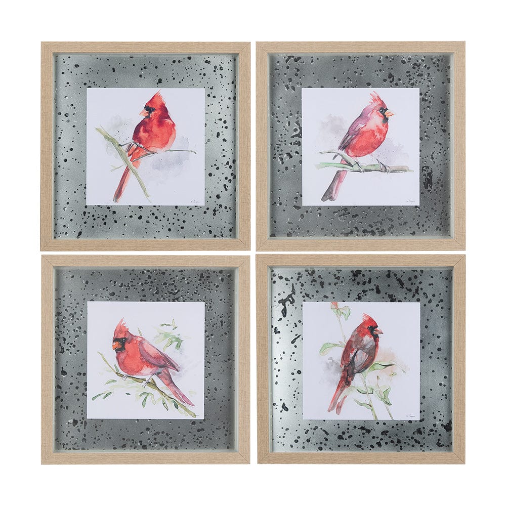 Mercana - Cardinal I by Mercana Studio a Hand Embellished Textured Framed Art Print Matted under Glass - 14234 view 8